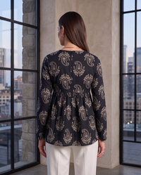 Black Paisley Empire-Line Top 2