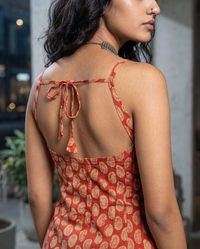 Red Paisley Tie-Back Longline Top 3